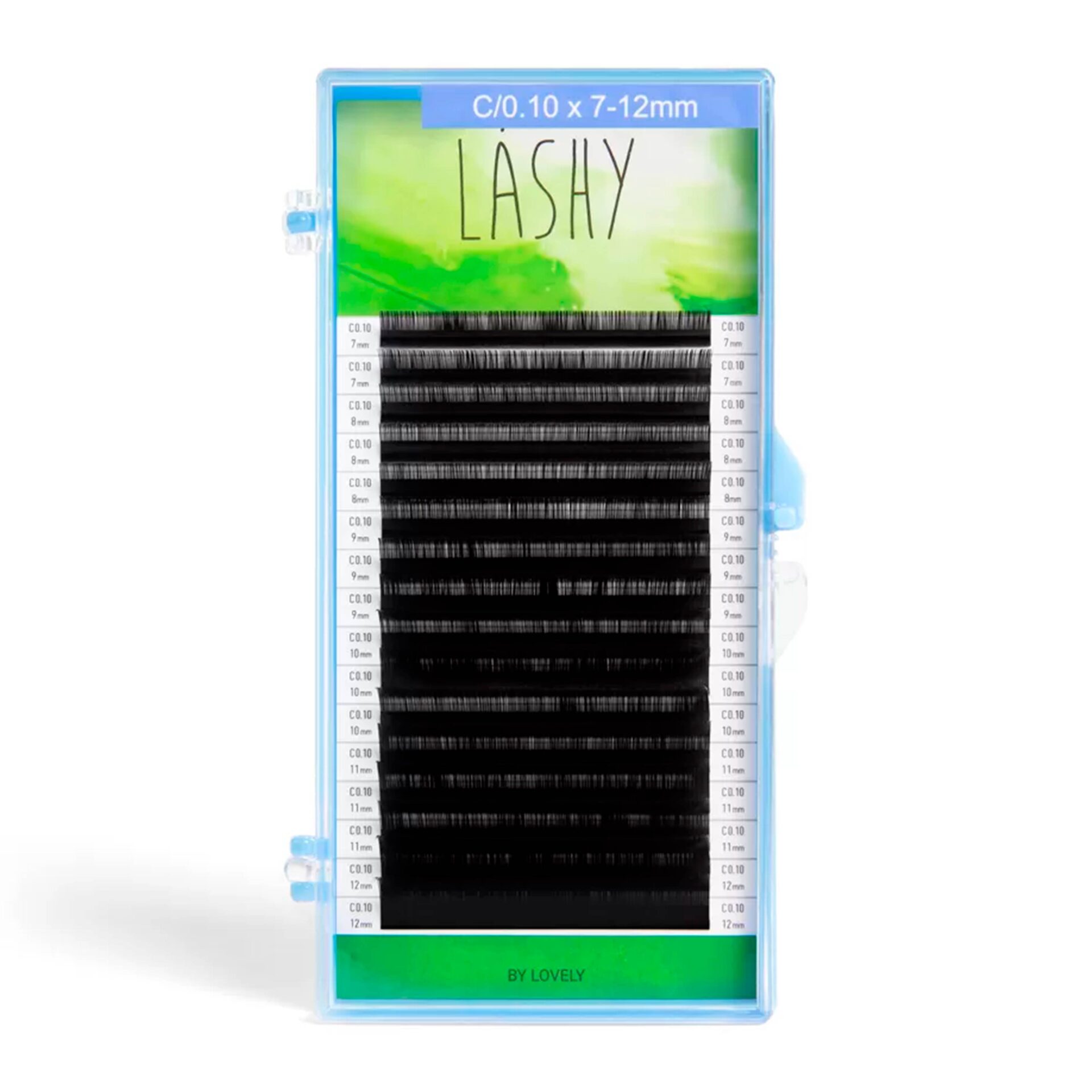 LASHY GREEN РЕСНИЦЫ ЧЕРНЫЕ 16 линий C 0.1 MIX 7-12 мм
