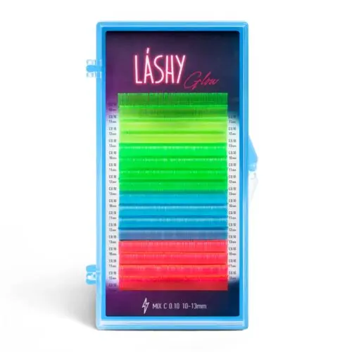 LASHY Glow РЕСНИЦЫ ЦВЕТНЫЕ 16 линий изгиб C толщина 0.1 MIX 10-13 мм