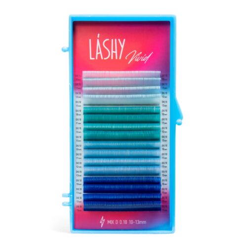 LASHY Vivid "Frost" РЕСНИЦЫ ЦВЕТНЫЕ 16 линий изгиб D толщина 0.1 MIX 10-13 мм
