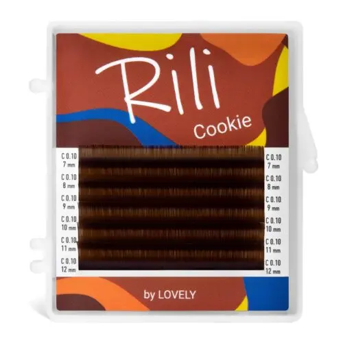 Rili Cookie РЕСНИЦЫ КОРИЧНЕВЫЕ 6 линий M 0.1 MIX 7-12 мм