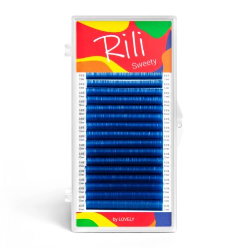 Rili Sweety РЕСНИЦЫ СИНИЕ 16 линий изгиб C 0.1 MIX 7-14мм