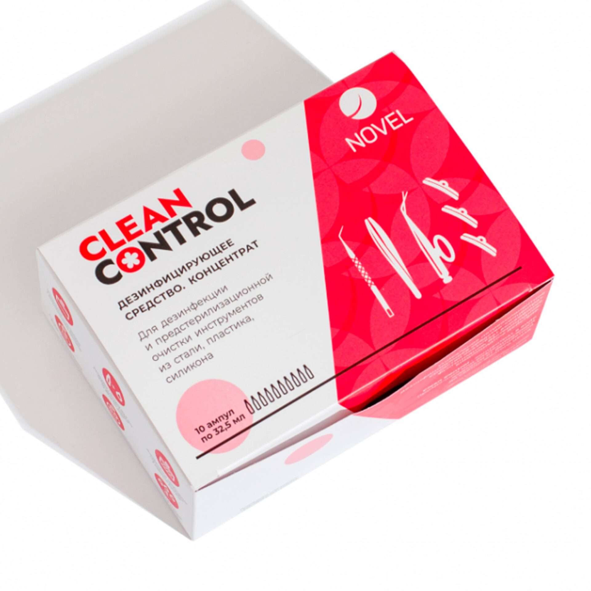 Novel Clean Control Средство для дезинфекции и предстерилизационной обработки 10 шт х 32,5 мл