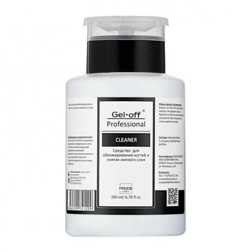 Gel-Off Professional Средство для обезжиривания ногтей и снятия липкого слоя CLEANER 200 мл